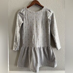 Vintage Gymboree Girls Dress – Size 10 (Gray with Gold Polka Dots)